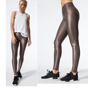 Carbon 38 Takara Shine Faux Leather Leggings in Iron